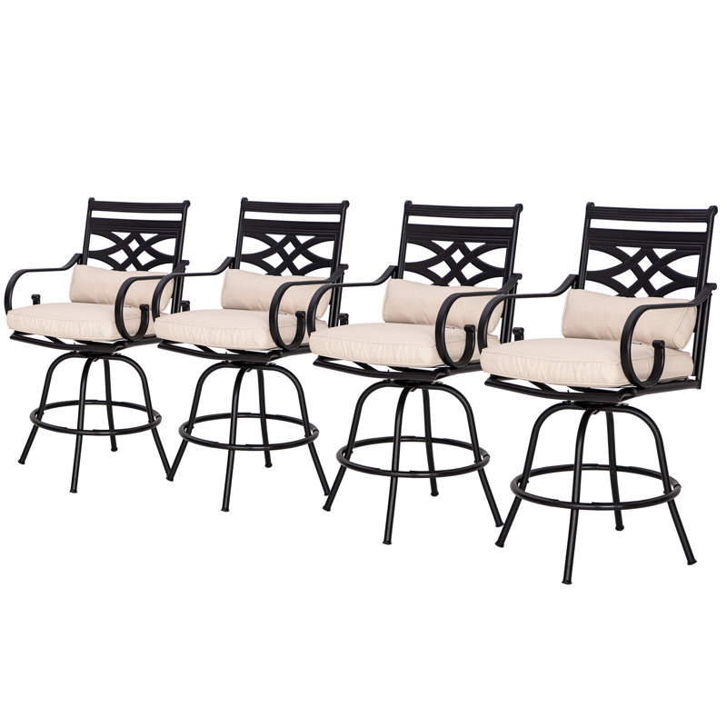 Lark Manor Alyne Powder Coated Steel Outdoor 27.5'' Bar Stool with